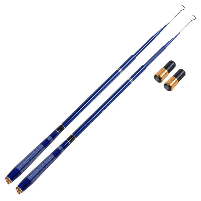 ブルー2本_3.6m Goture コンパクト延べ竿 渓流竿ロッド 万能竿 釣り竿 高強度 河川 堤防 湖畔 渓流 ロッド 釣り竿 3.6m 2本セット ブルー