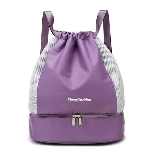 パープル [Karsaer]プールバッグ リュック スポーツバッグ 水泳 ユニセックス 撥水 スイミングバッグ 乾湿分離 シューズ収納可能 部活用G0018の通販は 5,731円