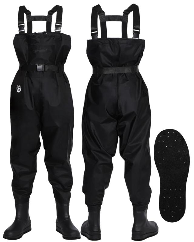 25cm~26cm_フェルトスパイクソール [unizom] ウェーダー 釣り 胴長 【インナーメッシュ搭載】【フェルトスパイク】 完全防水 丈夫 チェストハイ フィッシングウェーダー (25cm~26cm， フェルトスパイクソール)