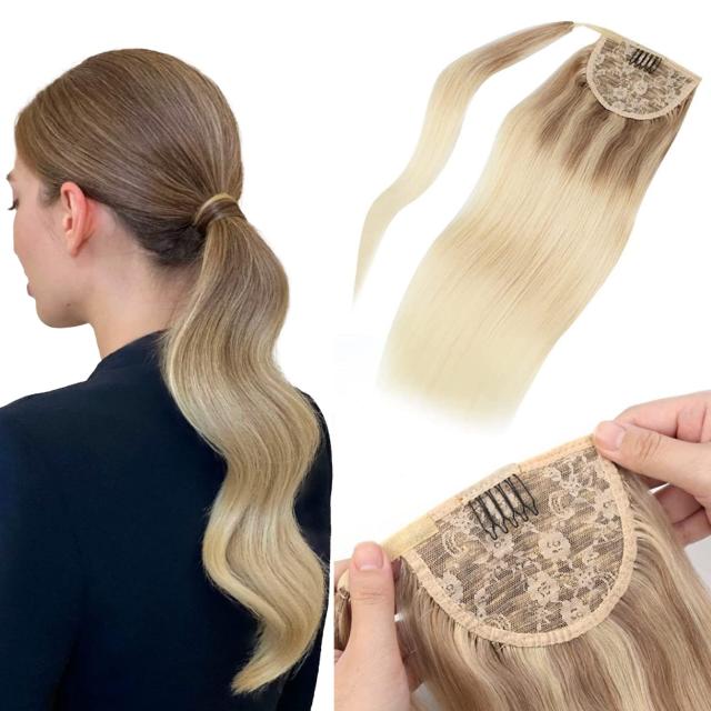 60cm_T18/60 P60# Vlasy ポニーテール エクステ 人毛100% ウィッグ ポニーテール 染める可能 ポイントウィッグ ポニーテール つけ毛 ストレート 部分ウィッグ ポニーテール エクステンション かつら 自然 耐熱 日常用 成人式 文化祭 結婚式 パーティー（60cm、T18/60 P60#）