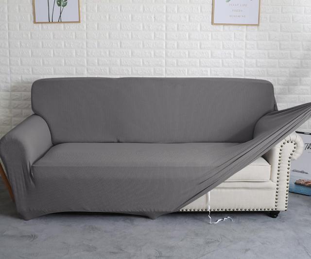 グレー_3人掛け ソファーカバー ストレッチ 1人掛け 3人掛け 2人掛け 肘付き 肘なし あったか ソファー保護カバー 犬猫傷防止 北欧風 滑り止め マルチカバー 無地 縦横弾力 四季適用 洗える お洒落 犬猫対策 (グレー， 3人掛け)の通販は 5,520円