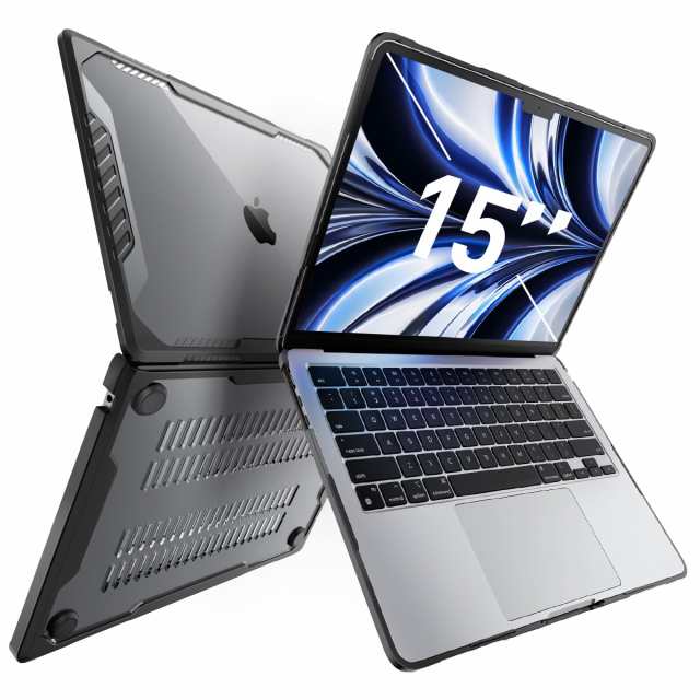 ブラック SUPCASE MacBook Air 15インチ(2023年発売) カバー A2941 M2 放熱性 耐衝撃 360 ° 全面保護 角強化 透明 シェルカバー Unicorn