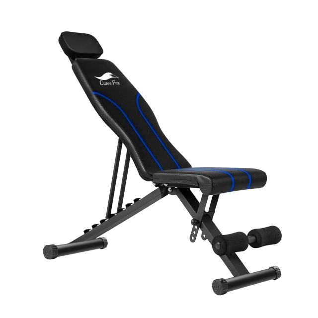 あお-plus トレーニングベンチ 【 耐荷重300kg 角度調整 組立簡単 】 ステディ インクラインベンチ デクラインベンチ 筋トレ 折り畳み ダンベルベンチ -CTFSJ (あお-plus)