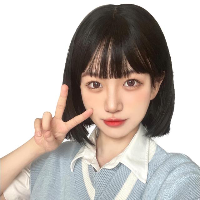 ブラック Sofeiyan ウィッグ ボブ ショート かつら レディーズ ストレート 自然 耐熱 小顔効果 女装 女性 ぱっつん前髪 ネット付き （ブラック）の通販は 5,369円