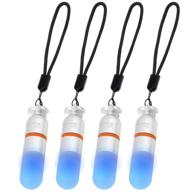 ブルー_4セット SecurityIng 水中ライト ダイビング 4個セット 150M防水 ダイビング ビーコン 単四電池付属 高輝度 ダイビングライト ダイビング洞窟探検用 ブルー