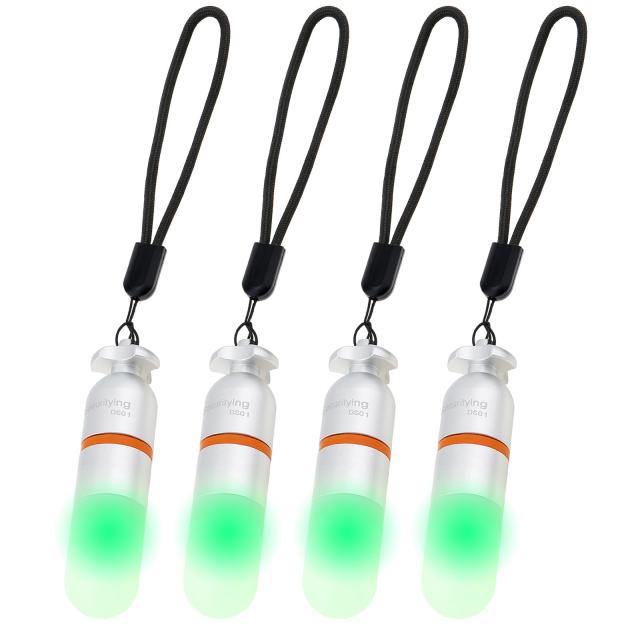 グリーン_4セット SecurityIng 水中ライト ダイビング 4個セット 150M防水 ダイビング ビーコン 単四電池付属 高輝度 ダイビングライト ダイビング洞窟探検用 グリーン
