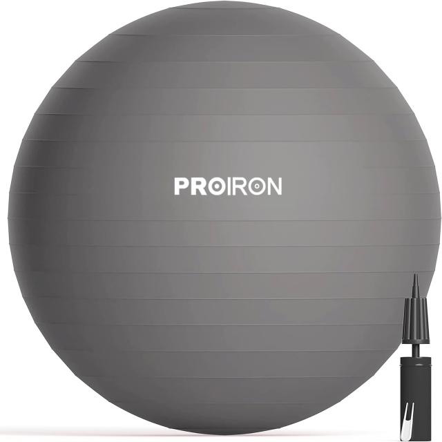 グレー_68-75cm/ L PROIRON バランスボール ばらんすぼーる 75cm 厚い ジムボール フィットネスボール アンチバースト 耐荷重300kg ハンドポンプ付 (グレー， 75cm/L)の通販は 5,290円