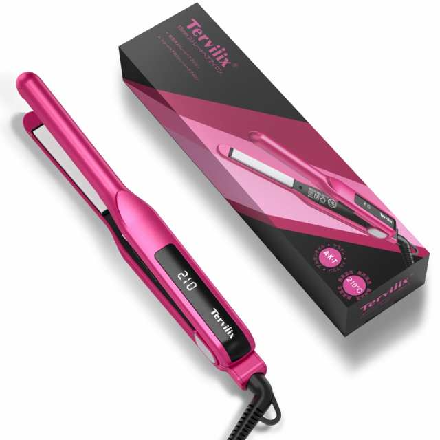 Terviiix 前髪用ヘアアイロン 15mmストレートアイロン 10秒の急速加熱 持ち運びミニヘアアイロン ストレート カール2way 10段階温度設定120-210℃ 海外対応 耐熱ポーチ付きの通販は