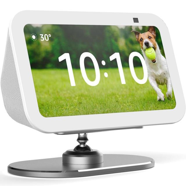 シルバー ezbnb Show 5 卓上スタンド 【第3世代用】 360度回転 ホルダーエコーショー5 角度調節スタンド滑り止め アルミ製デスクトブラケット 音質向上(Show 5含まず) (シルバー)の通販は 4,836円