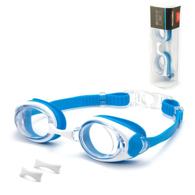 -2.5_あおい [ESAVIA] スイミングゴーグル 度付き水泳ゴーグル 子供用 4歳~14歳 近視用 水中メガネ 度付きレンズ 水中眼鏡 曇り止め UVカット くもり止め 抗菌クッション ケース付き 女の子 男の子 キッズ 小学生 中学生 (あおい， -2.5)の通販は 5,473円