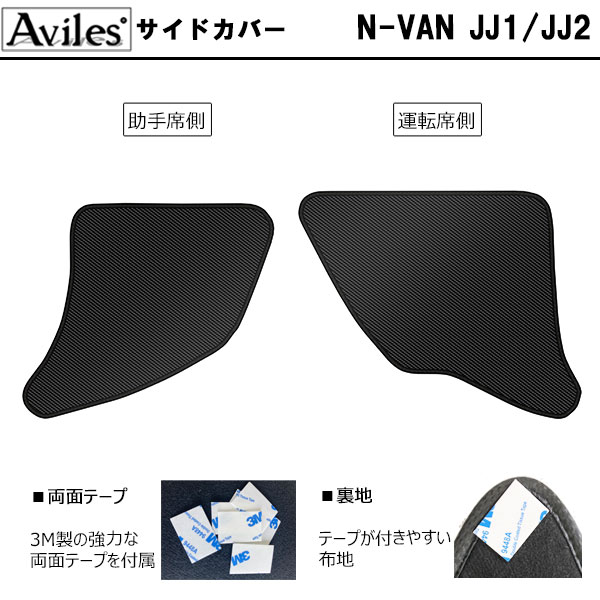 [傷防止] ホンダ N-VAN JJ1 JJ2 キックガード マット (ドアトリム)(フットサイド)ドアトリムガード 傷防止カバー カーボン柄 [在庫品は当日発送可]_2