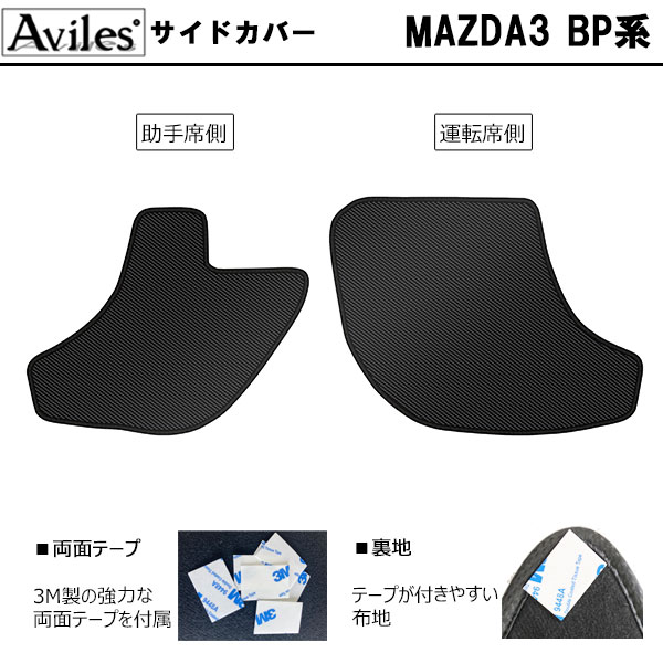 [傷防止] マツダ 新型 MAZDA3 BP系 キックガード マット (ドアトリム)(グローブボックス)(フットサイド)ドアトリムガード 傷防止カバー カーボン柄 [在庫品は当日発送可]_3