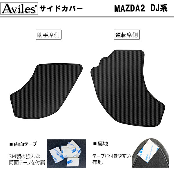 [傷防止] マツダ2 DJ系 キックガード マット (ドアトリム)(グローブボックス)(フットサイド)ドアトリムガード 傷防止カバー カーボン柄 [在庫品は当日発送可]_3