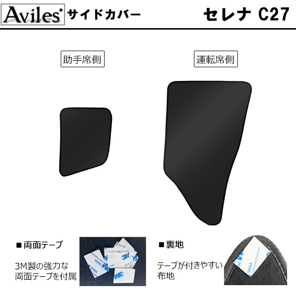 傷防止] 日産 セレナ C27 キックガード マット (ドアトリム)(グローブ