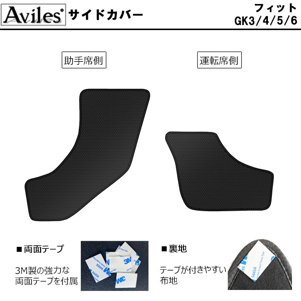 [傷防止] ホンダ フィット GK3/GK4/GK5/GK6 キックガード マット (ドアトリム)(フットサイド)ドアトリムガード 傷防止カバー カーボン柄 [在庫品は当日発送可]_2