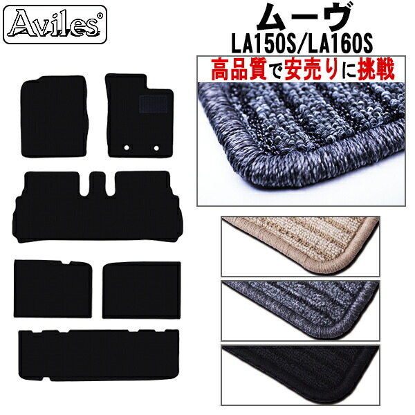 ダイハツ　ムーヴ　LA150S　LA160S　フロアマット + トランクマット (ラゲッジマット)(高品質で最安値に挑戦 在庫品は当日発送可)