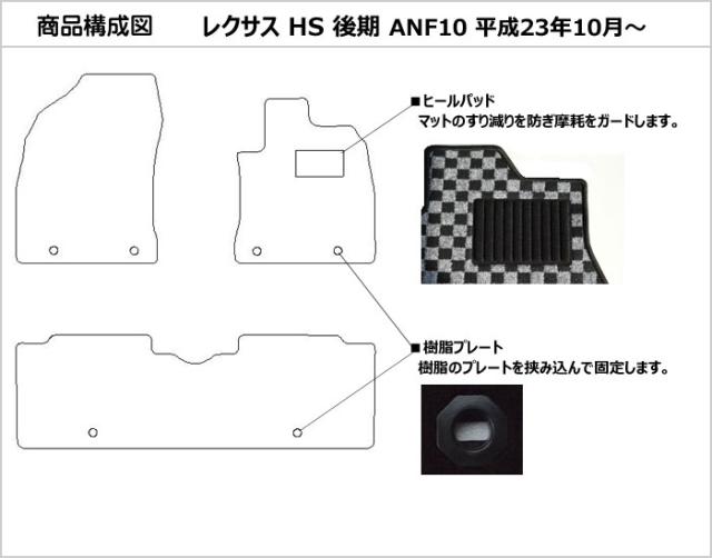 レクサス HS 10系 フロアマット[厚さ20mm最高級マット]_2