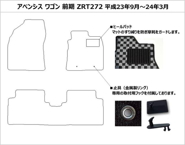 トヨタ アベンシスワゴン ZRT272W フロアマット[厚さ20mm最高級マット]_2
