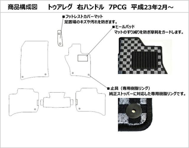 [厚さ20mm最高級マット]フォルクスワーゲン トゥアレグ 7P系 右ハンドル フロアマット「最高級フロアマット」