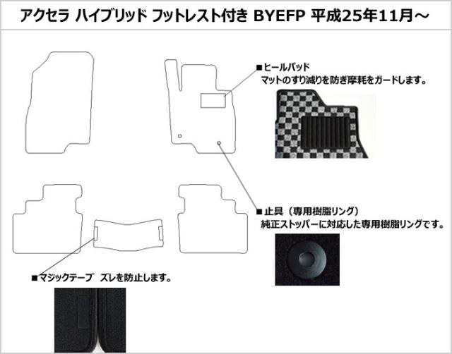 マツダ アクセラ ハイブリッド BYEFP フロアマット[厚さ20mm最高級マット]_1