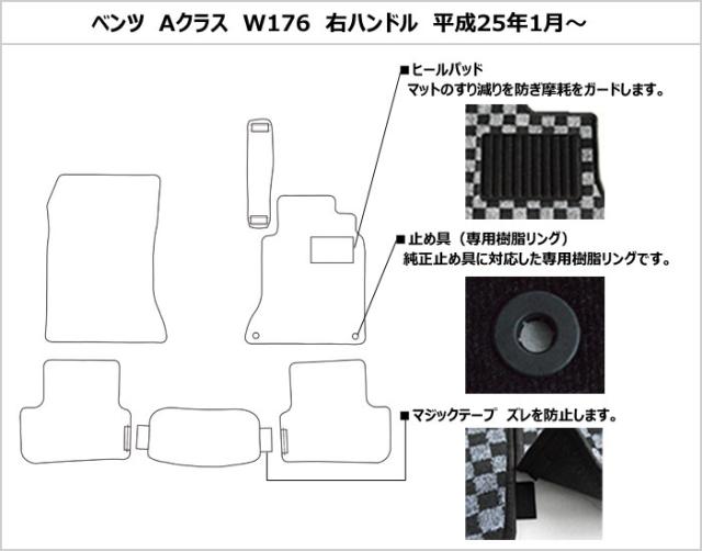 ベンツ Aクラス W176 フロアマット[在庫品は当日発送可]_1