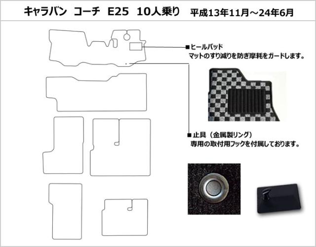 日産 キャラバン コーチ E25 フロアマット[在庫品は当日発送可]_1