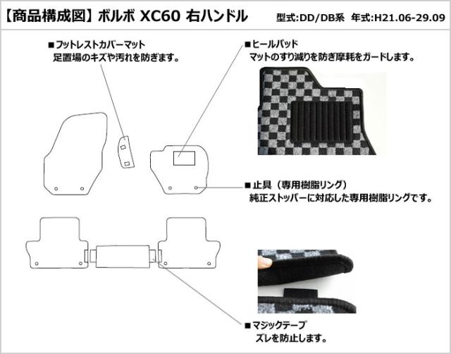 ボルボ XC60 DD系 DB系 フロアマット[在庫品は当日発送可]_1