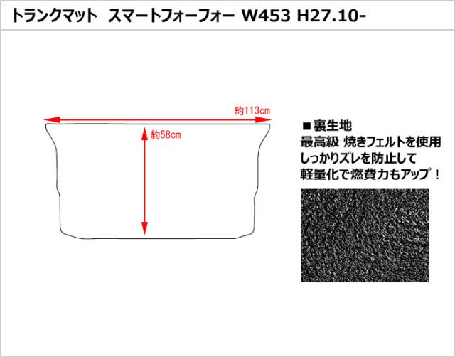 かっこ良い フォーフォー W453 ラゲッジマット 立ち会い場つや消し ブートつや消し[厚さ20粍最御膳上等つや消し]