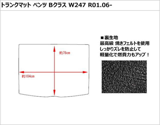 ベンツ 新型 Bクラス W247 ラゲッジマット フロアマット トランクマット[厚さ20mm最高級マット]_1