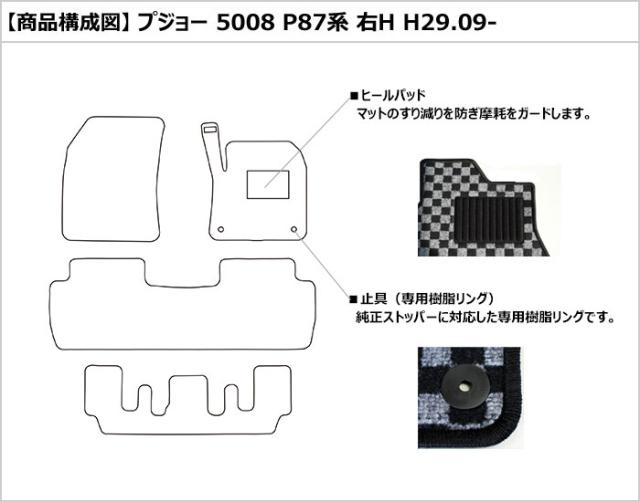 プジョー 5008 P87系 フロアマット[厚さ20mm最高級マット]_1