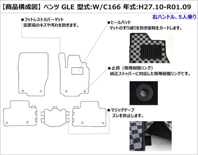 ベンツ GLE W166 5人乗り フロアマット[在庫品は当日発送可]_1
