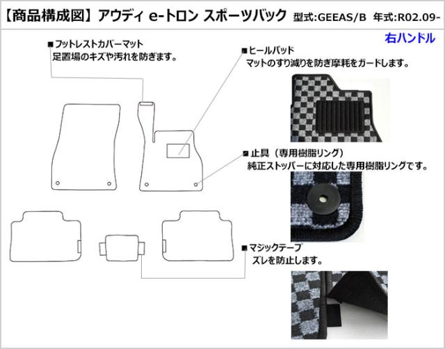 アウディ 新型 e-トロン e-tron スポーツバック フロアマット[厚さ20mm最高級マット]_1