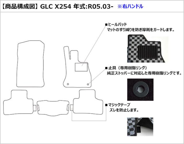 ベンツ 新型 GLC X254 フロアマット[在庫品は当日発送可]_1