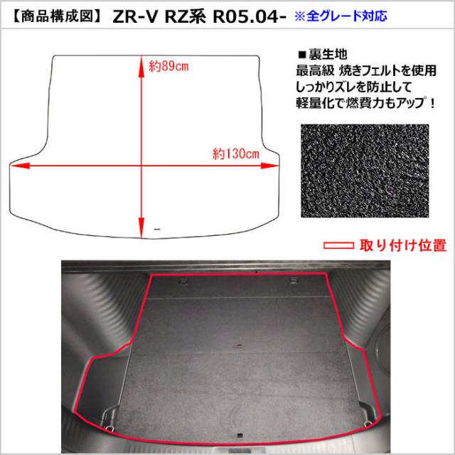 ホンダ ZR-V RZ系 ラゲッジマット フロアマット トランクマット[厚さ20mm最高級マット]_1