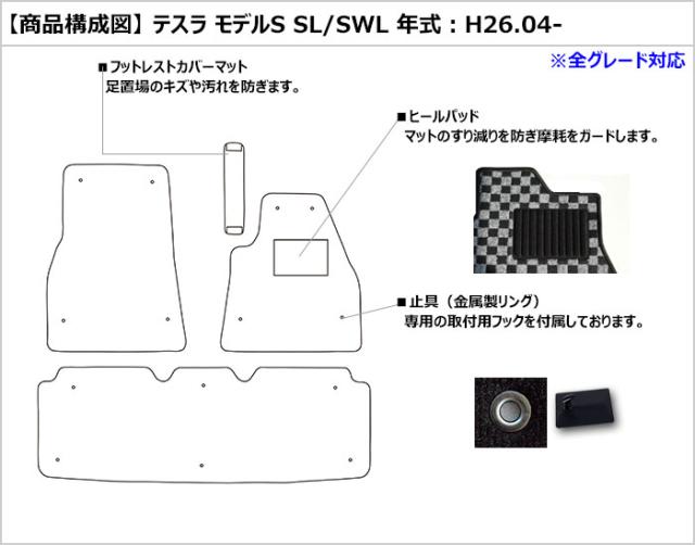 テスラ モデルS フロアマット[在庫品は当日発送可]_1