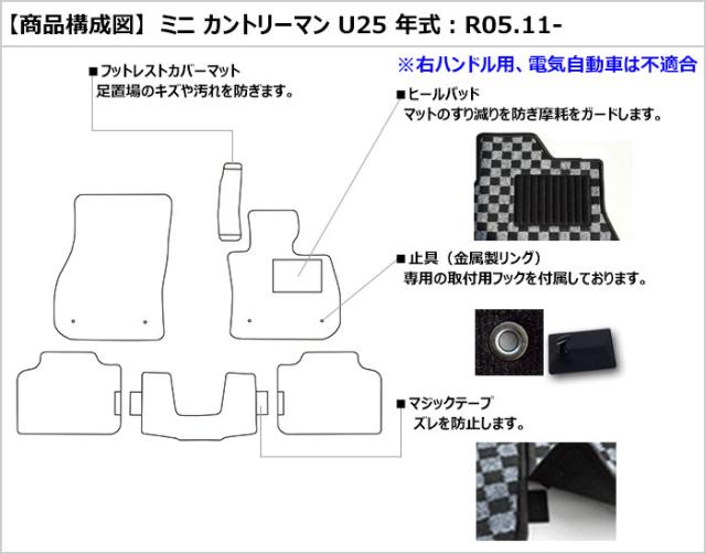 MINI ミニ カントリーマン U25 フロアマット[厚さ20mm最高級マット]_1