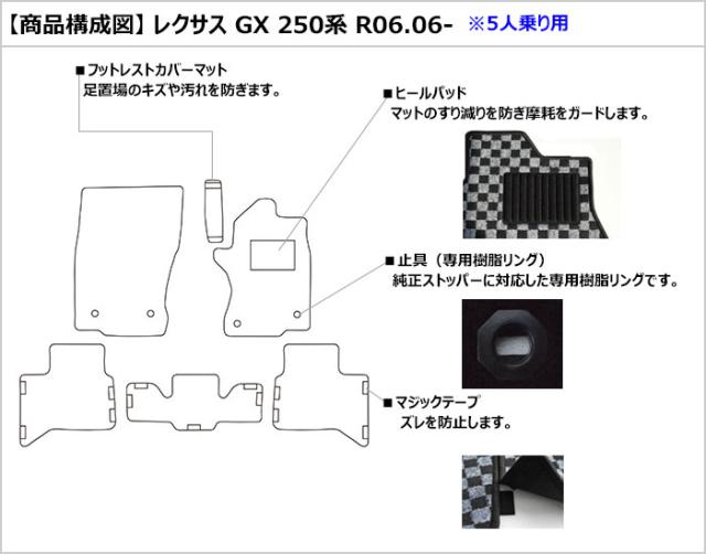 レクサス GX 250系 5人乗り フロアマット[在庫品は当日発送可]_1