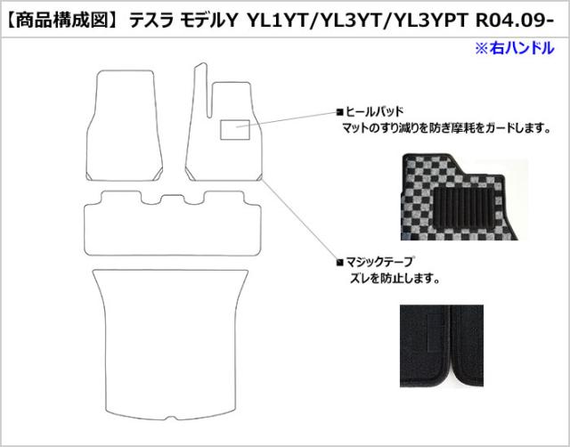 テスラ モデルY フロアマット + トランクマット (ラゲッジマット)[在庫品は当日発送可]_1