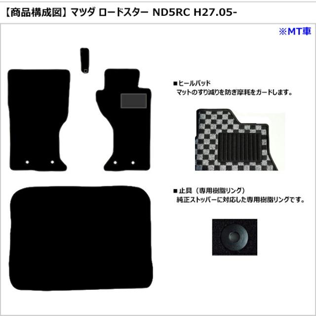 マツダ ロードスター ND系 フロアマット + トランクマット (ラゲッジマット)[在庫品は当日発送可]_1