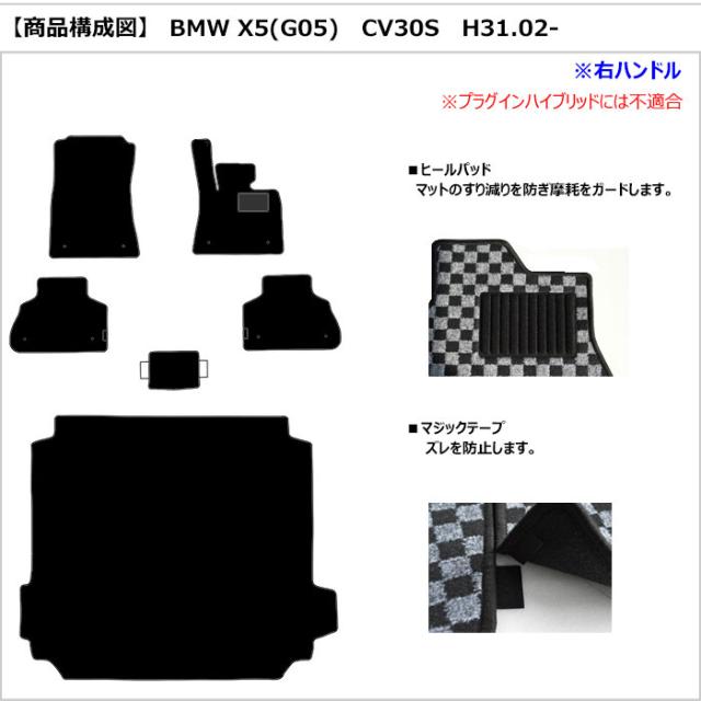 BMW 新型 X5 G05 5人乗り フロアマット + トランクマット (ラゲッジマット)[厚さ20mm最高級マット]_1