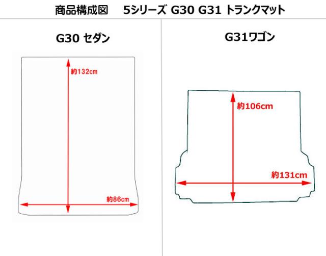 BMW 5シリーズ G30 G31 ラゲッジマット フロアマット トランクマット[厚さ20mm最高級マット]_1