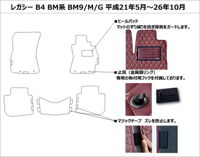 防水マット スバル　レガシィB4　レガシィツーリングワゴン　BM系　BR系　フロアマット カーボン柄_1
