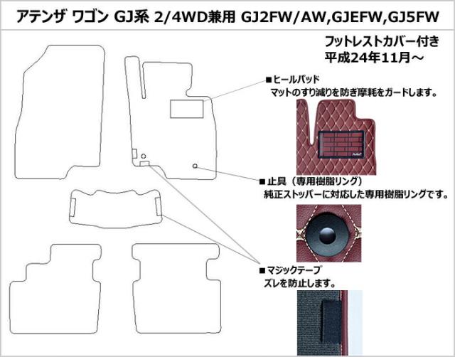防水マット マツダ　アテンザワゴン　GJ系　フロアマット カーボン柄_1