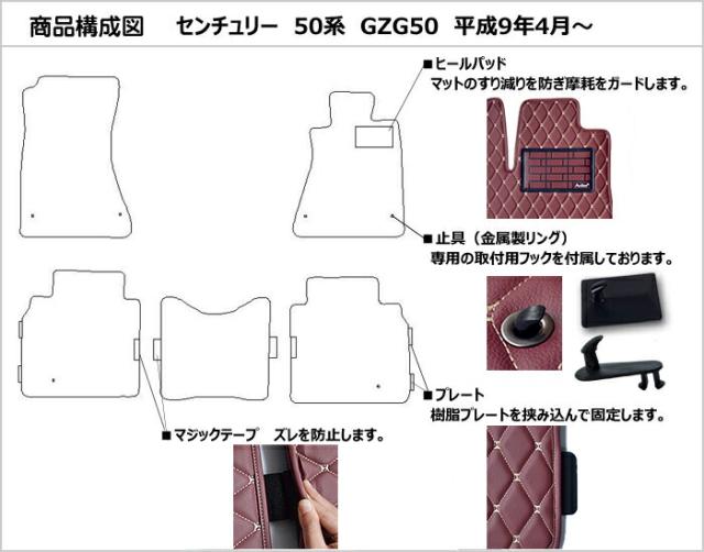 防水マット トヨタ　センチュリー　50系　フロアマット カーボン柄_1