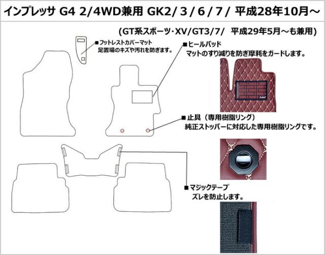 防水マット スバル　インプレッサスポーツ　GT系　フロアマット カーボン柄_1