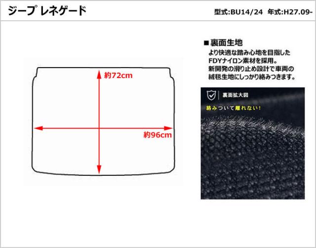 [次世代レザーマット]クライスラー ジープ レネゲード BU14 BU24 ラゲッジマット フロアマット トランクマット_1