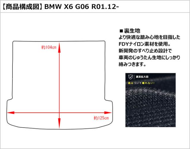 防水マット BMW　新型　X6　G06　ラゲッジマット　フロアマット　トランクマット カーボン柄_1