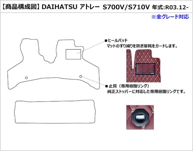 [次世代レザーマット]ダイハツ 新型 アトレー S700V S710V フロアマット_1