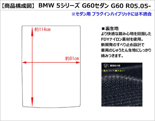 防水マット BMW　5シリーズ　G60　セダン　ラゲッジマット　フロアマット　トランクマット カーボン柄_1