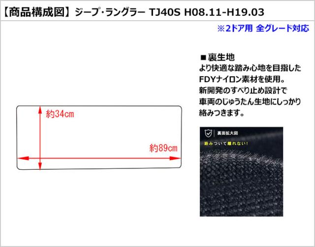 防水マット ジープ　ラングラー　TJ40S　ラゲッジマット　フロアマット　トランクマット カーボン柄_1